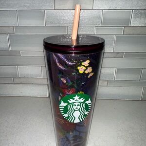Starbucks 24 oz Tumbler Lid Cup Fall 2021 Rising Floral Cold Cup Limited Edition